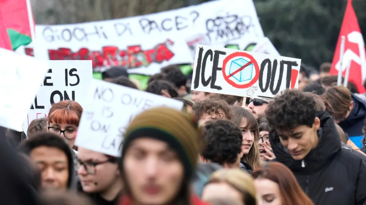 Anti-ICE protesters rally in Milan before Winter Olympics