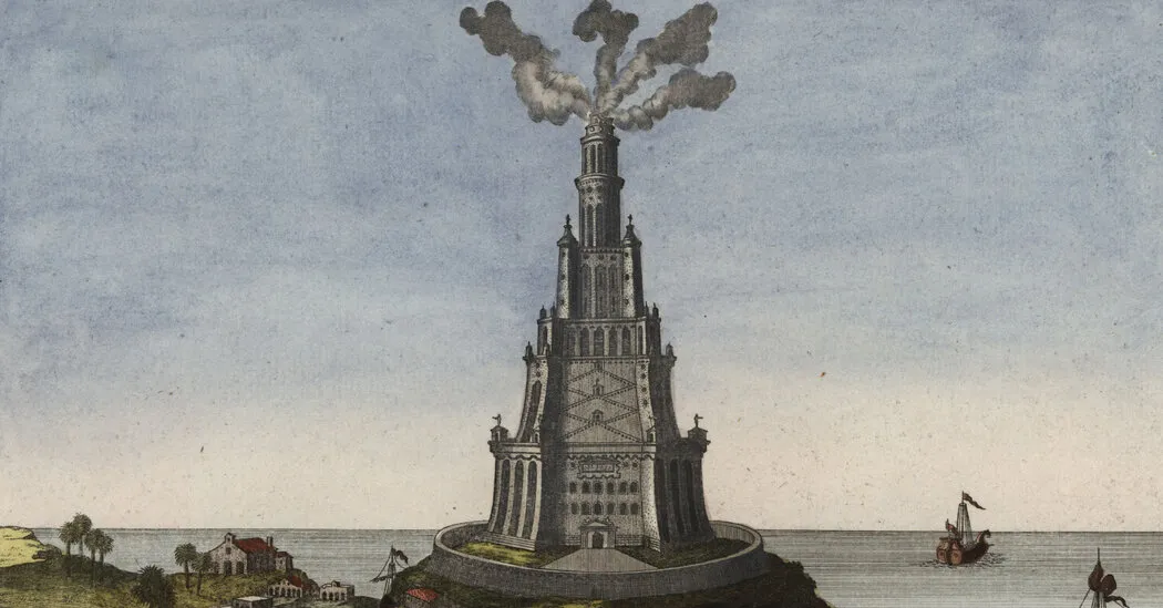 بازسازی فانوس دریایی اسکندریه، بلوک توسط بلوک مجازی