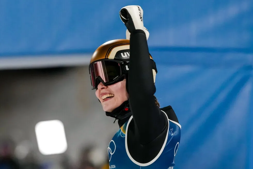 Anna Odine Stroem of Norway wins gold in women’s Olympic ski jumping, Nika Prevc gets silver